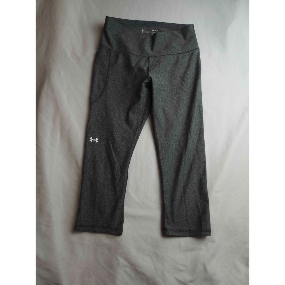 Under Armour HeatGear Leggings Womens Medium Gray Cropped‎ Compression Outdoor